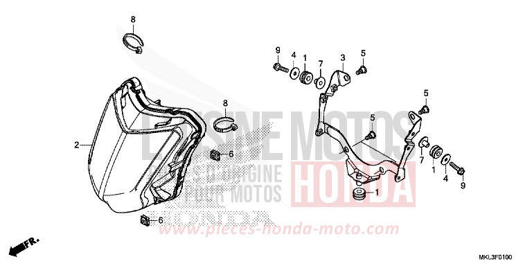 SCHEINWERFER von NC750X "Meca" GRAPHITE BLACK (NHB01) von 2020